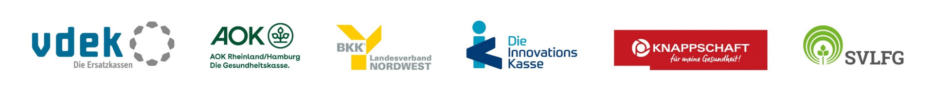 Partner-Krankenkassen: vdek, AOK, BKK Landesverband Nordwest, Die Innovations Kasse, KNAPPSCHAFT und SVLFG